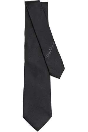 Salvatore Ferragamo Italy Black Luxury JOKER Print Silk good Necktie 60,5