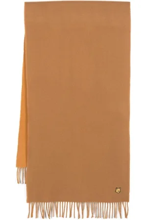 Maison Kitsuné Fox-patch fringed scarf