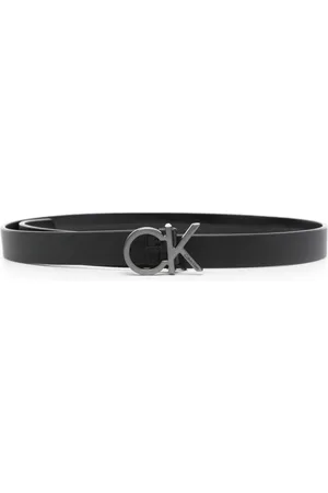 Calvin Klein Re-lo logo-buckle leather belt