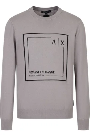 Armani Exchange Milano New York Graphic Cotton Hoodie In Navy Blue