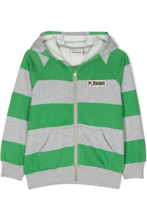 Mini Rodini Striped cotton zip-up hoodie
