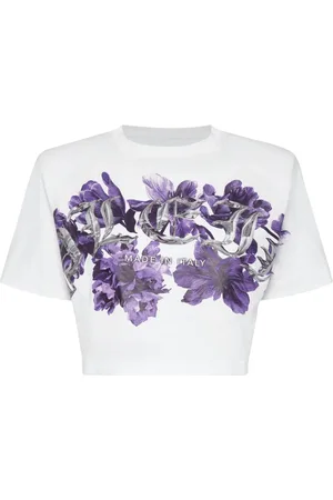Philipp Plein Logo-print cotton crop top