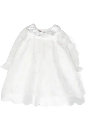 LA STUPENDERIA Scallop-collar jacquard dress