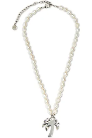 Palm Angels Silver 'PA' Monogram Chain Necklace Palm Angels