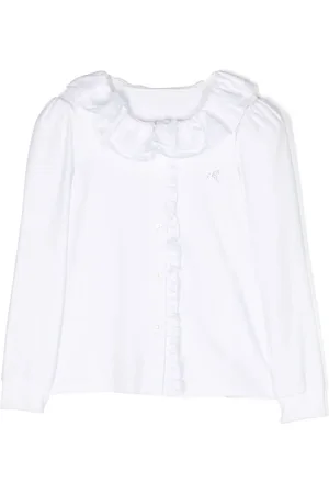 MONNALISA Frilled-trim jersey shirt