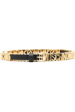 Moschino Logo-plaque leather belt