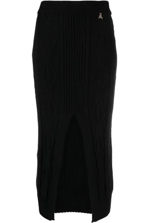 Patrizia Pepe Front-slit high-waisted midi skirt