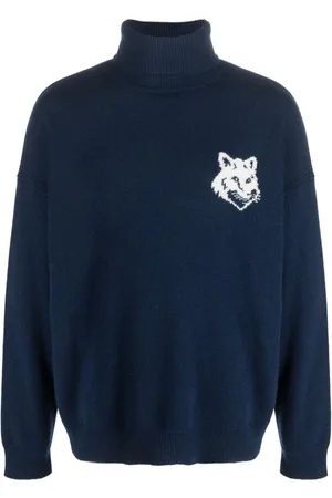 Maison Kitsuné Intarsia-knit fox-head wool jumper