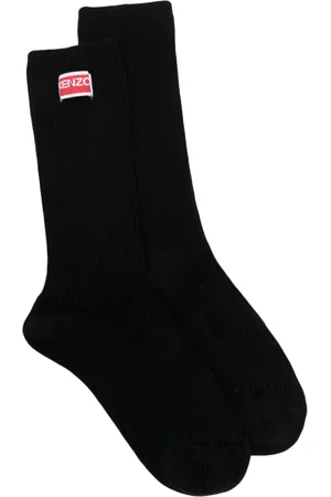 Kenzo Logo-patch ribbed-knit socks