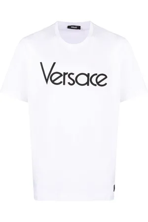 VERSACE Logo-embroidered cotton T-shirt