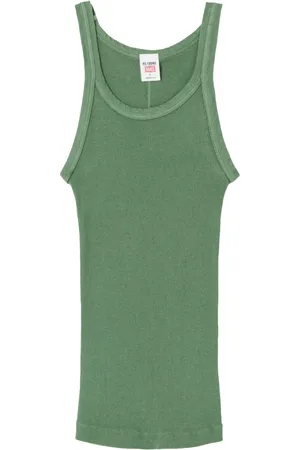 RE/DONE Ribbed cotton scoop neck tank top