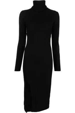 Patrizia Pepe Roll-neck ribbed midi dress
