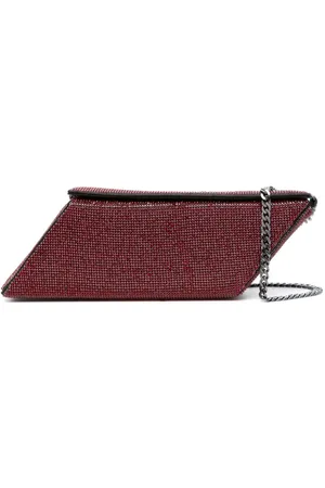 KARA Parallelogram crystal-embellished clutch bag