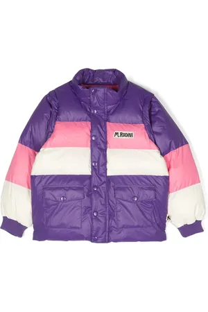 Mini Rodini Striped logo patch puffer jacket