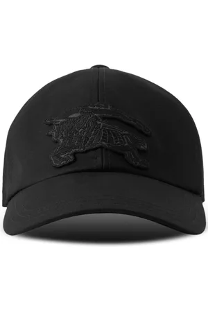 Burberry Leather-trimmed Logo-jacquard Denim Baseball Cap In New