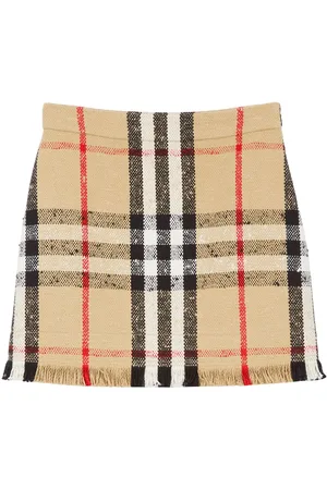 Burberry Vintage-Check bouclé skirt