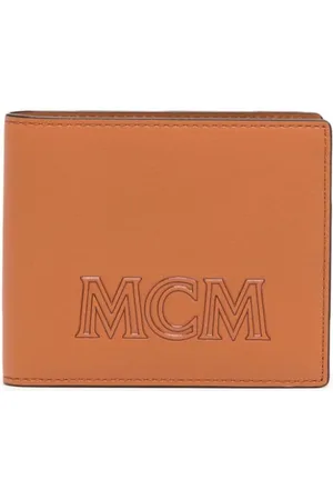 MCM Aren Embossed Logo Monogram Leather Chain Wallet