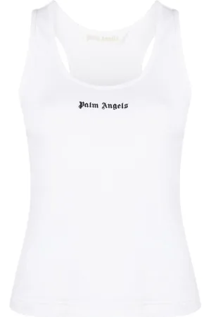Palm Angels Logo-print ribbed tank top