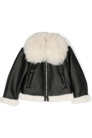 Twin-Set Faux-shearling collar zipped jacket