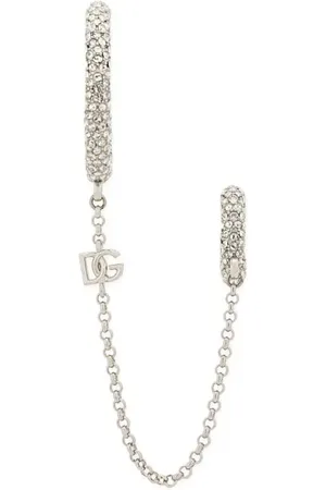 Dolce & Gabbana Logo-lettering crystal-embellished earrings