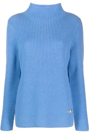 Michael Kors Logo-plaque ribbed-knit jumper
