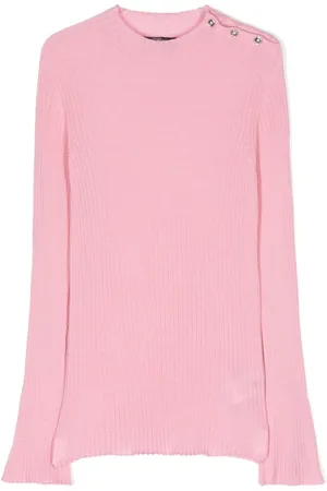 VERSACE Ribbed-knit side-button jumper