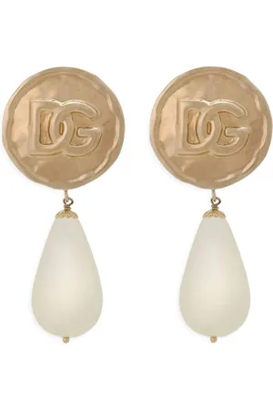 Dolce & Gabbana Logo-embossed drop earrings