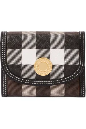 Burberry Floral Check Print Leather Coin Case - Farfetch