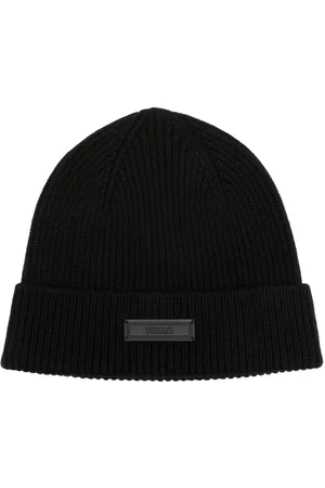 VERSACE Logo-appliqu??? wool beanie