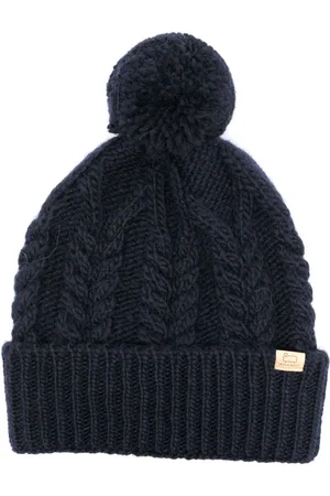 Woolrich Logo-patch cable-knit beanie