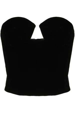 Rokh Cut-out velvet-effect bustier