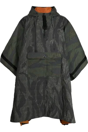 MOSTLY HEARD RARELY SEEN Camouflage-pattern quilted hooded poncho