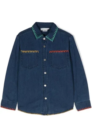 Stella McCartney Floral-patch denim shirt