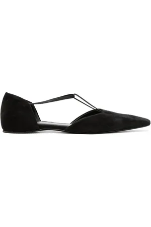 Totême The T-Strap suede ballerina shoes