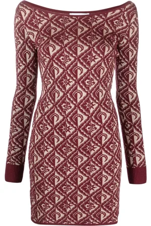 Marine Serre Moon Diamant-jacquard minidress
