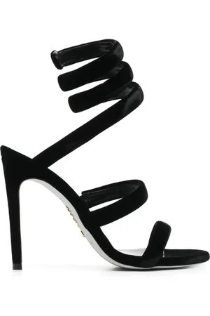 RENE CAOVILLA Cleo 110mm coiled-strap velvet sandals