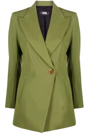 Olive Green Double Button Formal Blazer