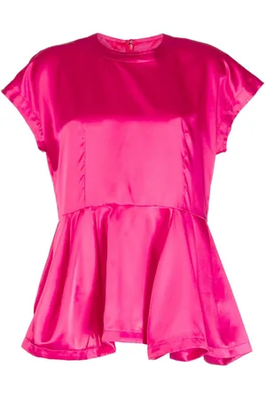 Comme des Garçons Ruffle-hem satin blouse
