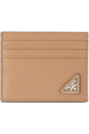 Prada Logo-plaque leather cardholder