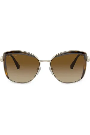 Bvlgari BV6173B 58 Brown Gradient & Pale Gold Sunglasses | Sunglass Hut USA