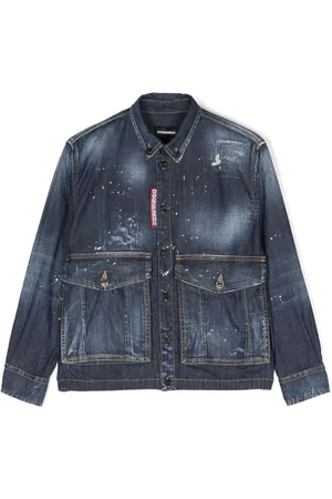 Dsquared2 Paint-splatter denim shirt