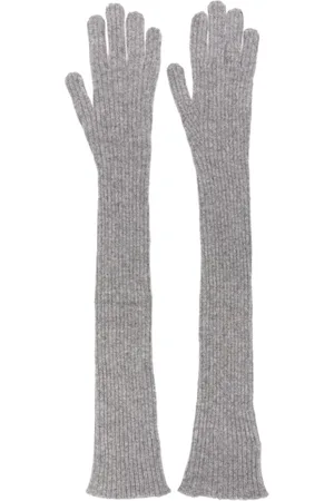 Fabiana Filippi Elbow-length ribbed cashmere gloves