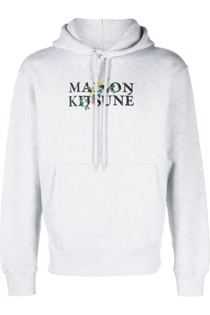 Maison Kitsuné Logo-print drawstring cotton hoodie