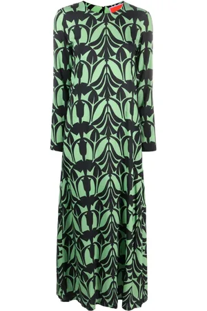 La DoubleJ Abstract-pattern swing maxi dress