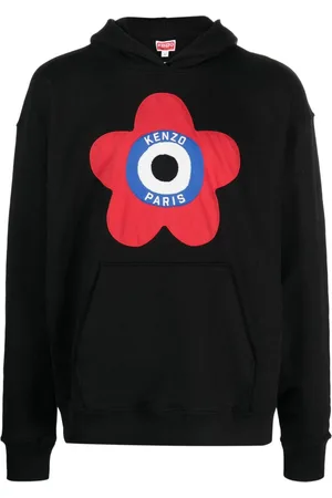 Kenzo Target logo-embroidered stretch-cotton hoodie