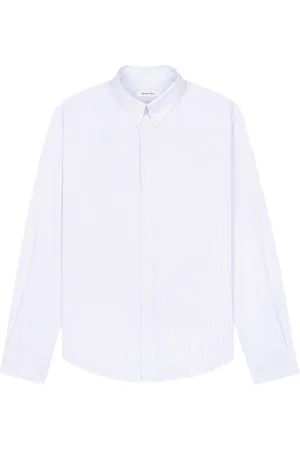 Sporty & Rich Crown-logo striped Oxford shirt