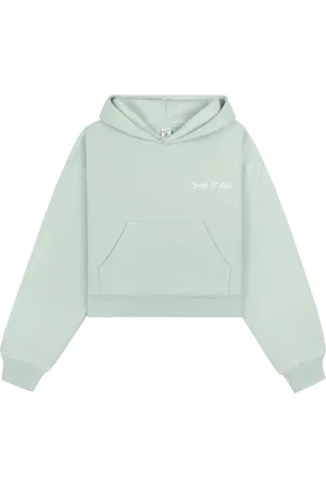 Sporty & Rich Logo-embroidered cropped hoodie