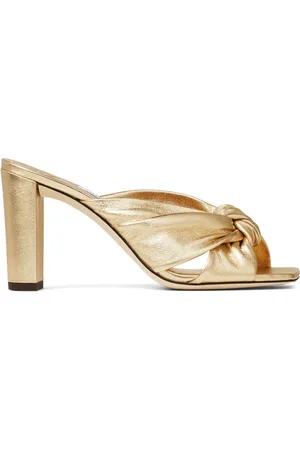 Jimmy Choo Avenue metallic-finish leather mules