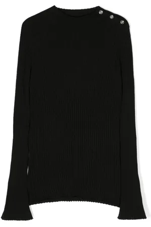 VERSACE Ribbed-knit side-button jumper