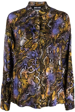 Roberto Cavalli Python-print long-sleeves shirt